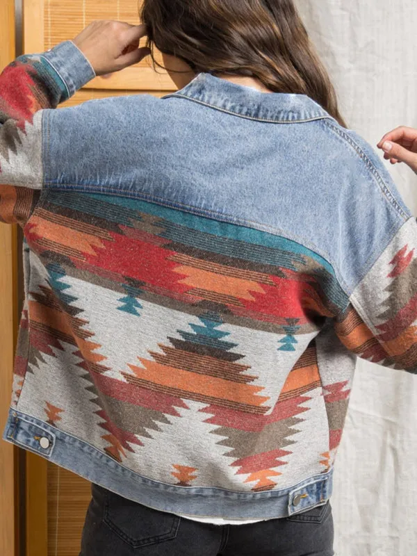 Women's Printed Denim Jacket