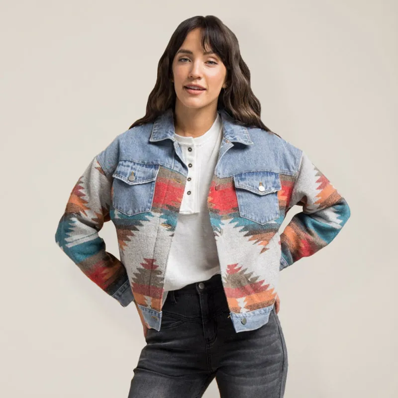 Women's Printed Denim Jacket