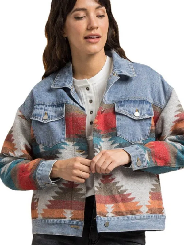 Women's Printed Denim Jacket