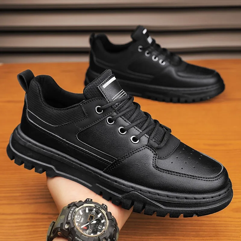 xiangtuibao  New In Casual Men Shoes Leather Platform Fashion Male Sneakers Slip-On Outdoor Walking Design Luxury Loafers Tennis Flat